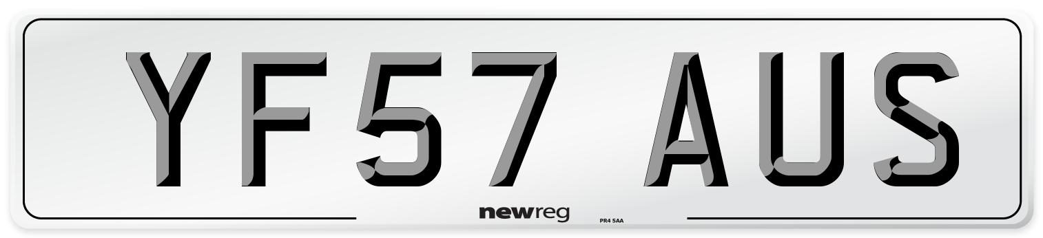 YF57 AUS Number Plate from New Reg
